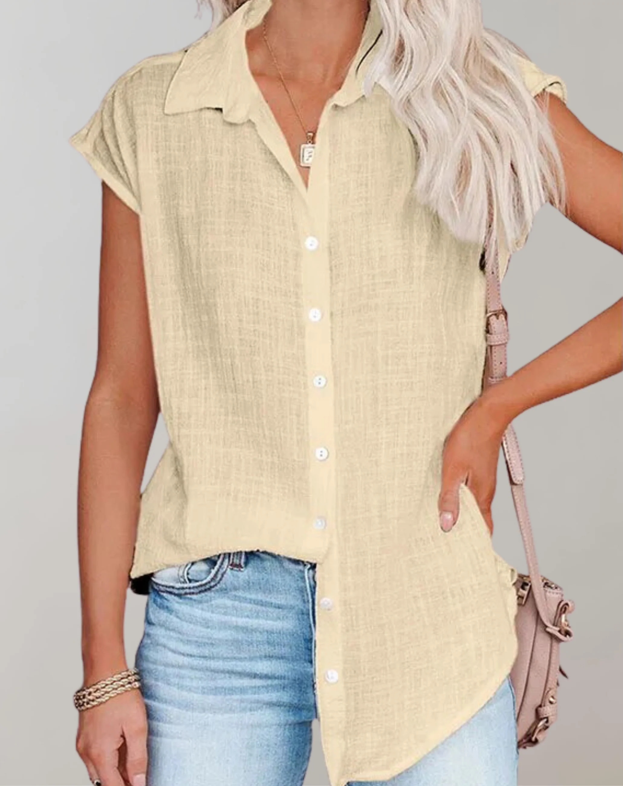 Elena® | Solid Casual Shirts Without - Image 3