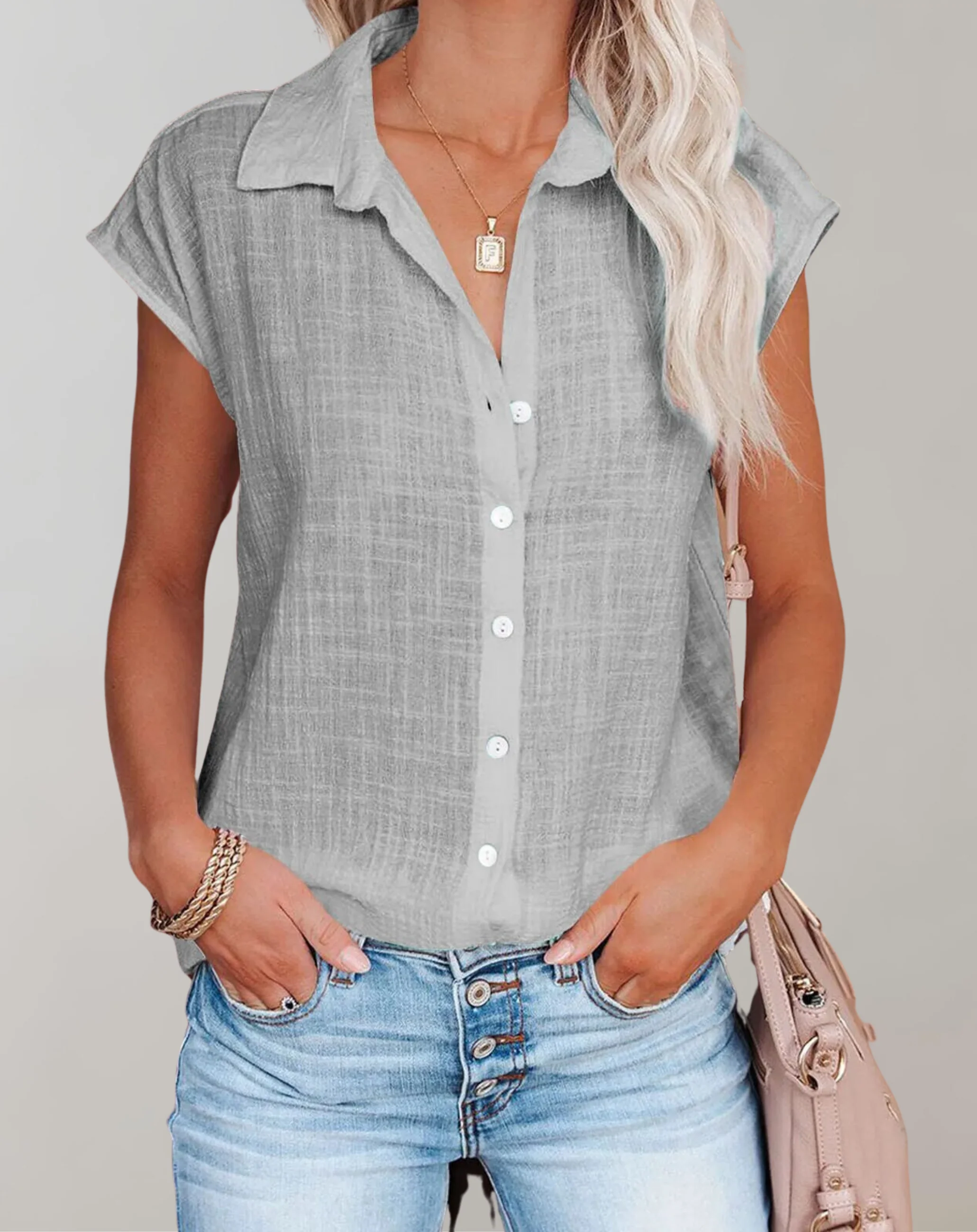 Elena® | Solid Casual Shirts Without - Image 4