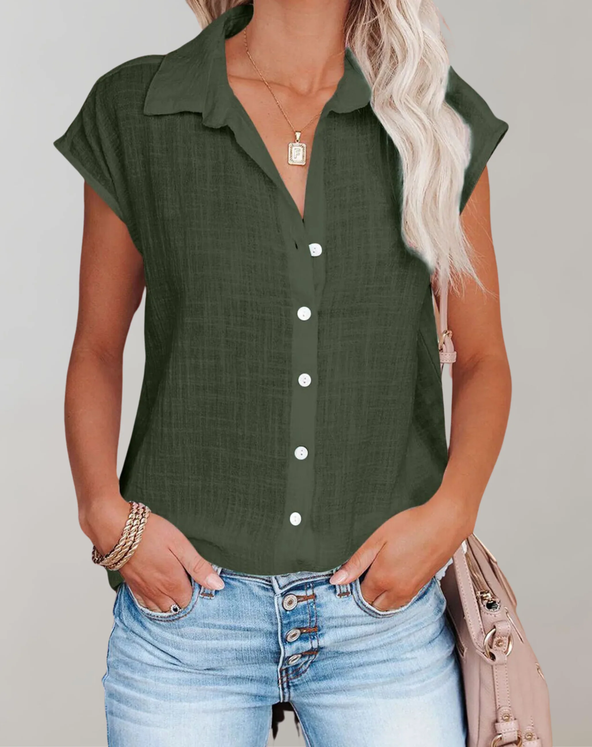 Elena® | Solid Casual Shirts Without - Image 9