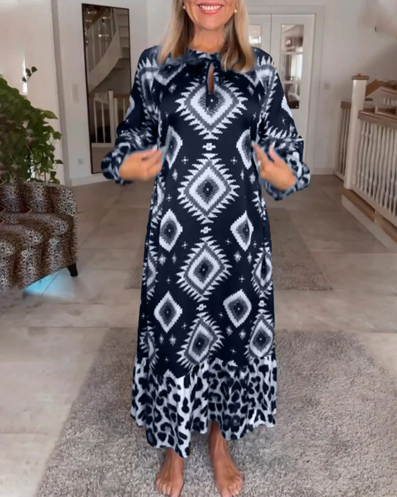 Eleonora® | Long Sleeve Dress With Geometric Print - Image 7