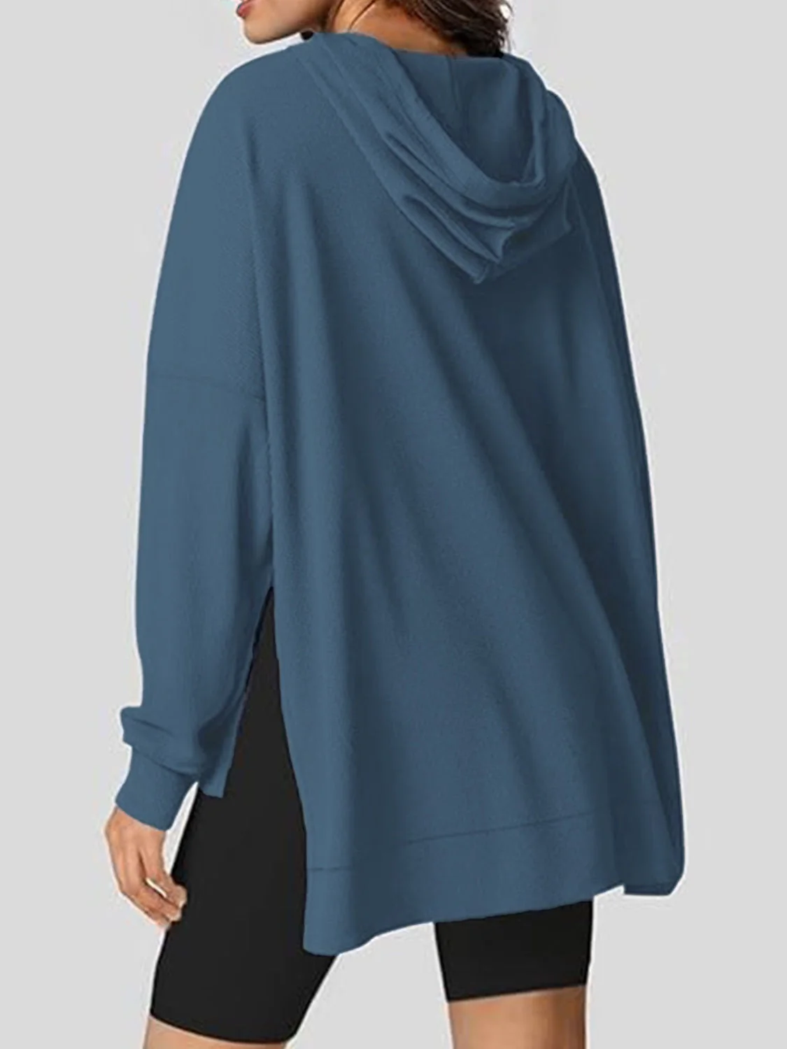 Eleonora | Long sleeve hoodie with drawstring and slit - Image 14