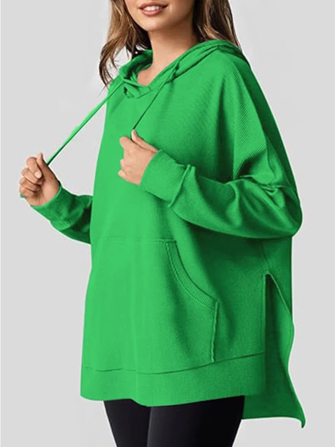 Eleonora | Long sleeve hoodie with drawstring and slit - Image 16