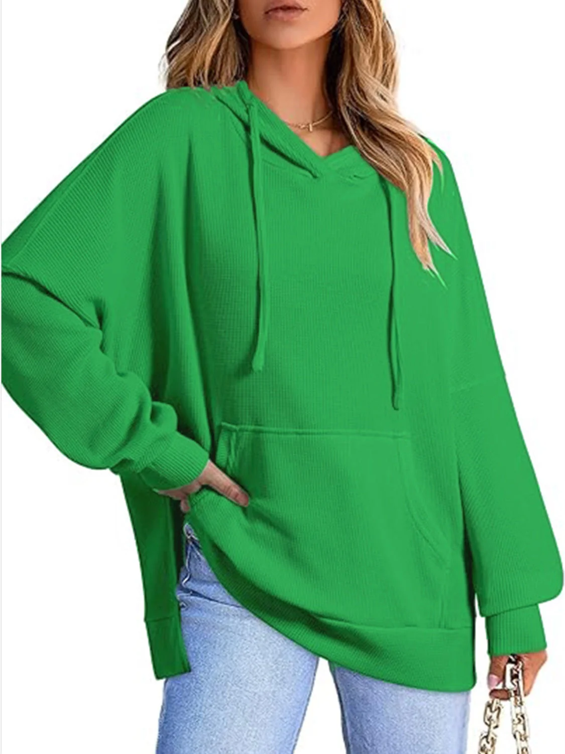 Eleonora | Long sleeve hoodie with drawstring and slit - Image 17