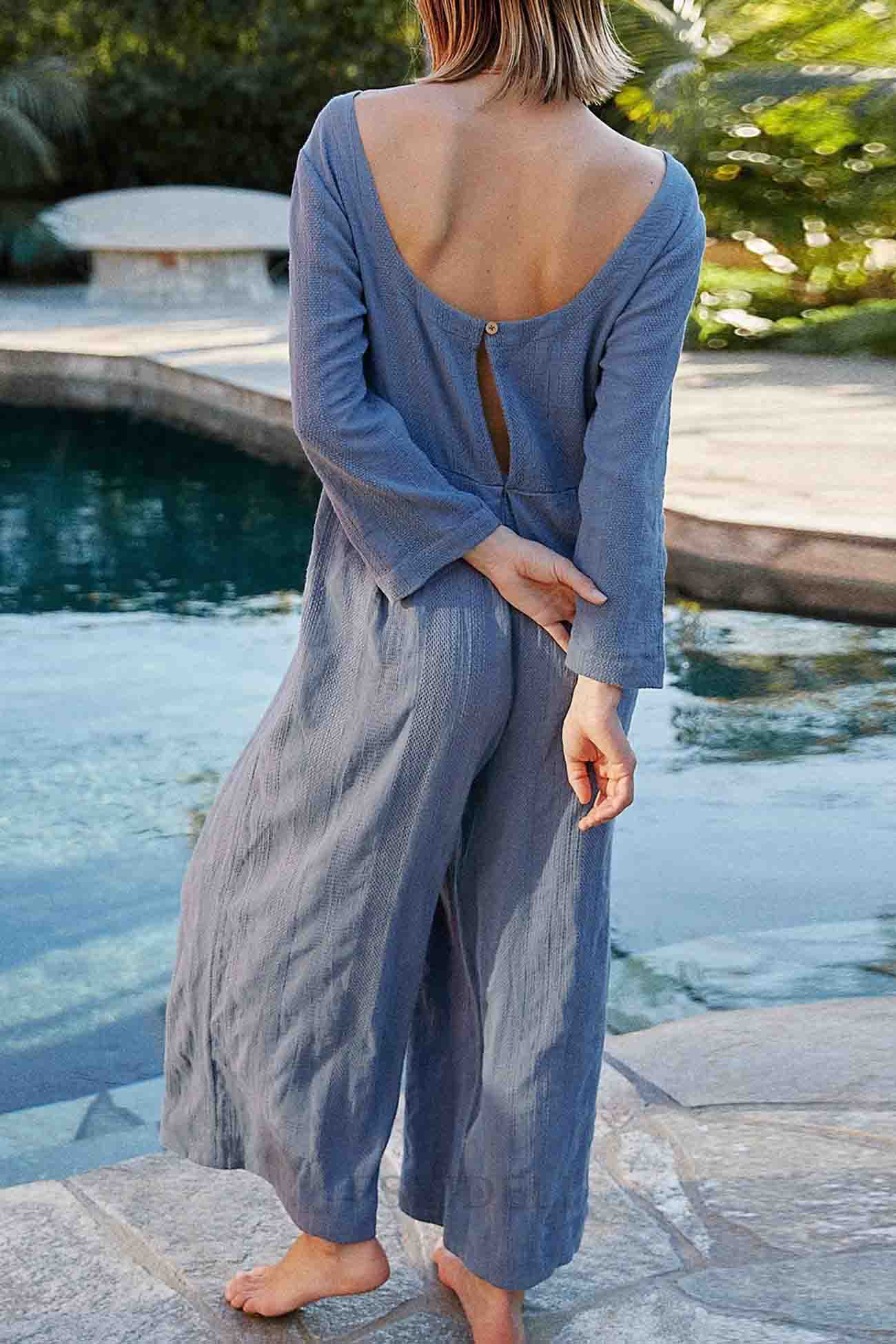 Eleonora | Long-sleeved overalls with a round neckline - Image 3