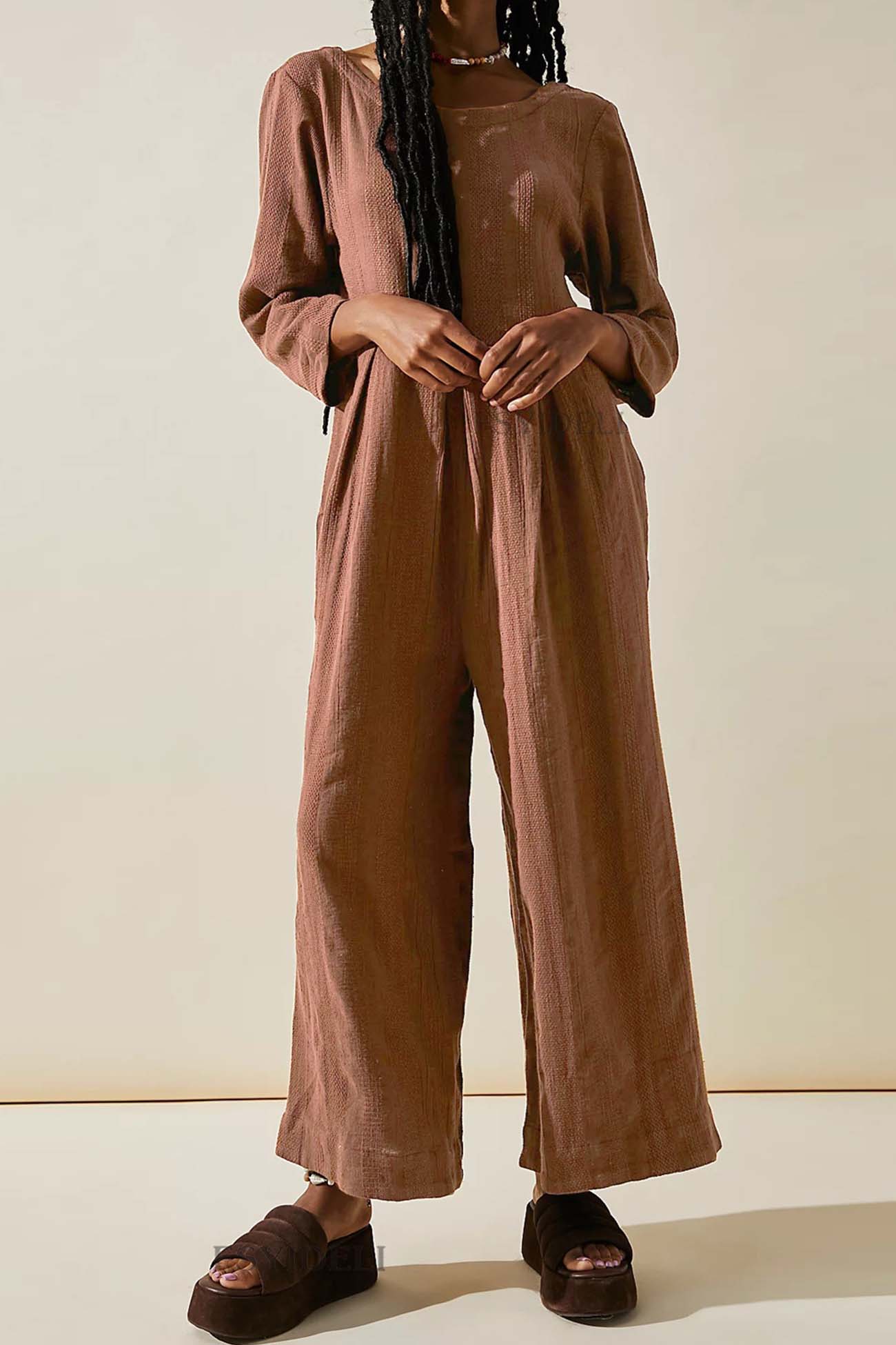Eleonora | Long-sleeved overalls with a round neckline - Image 7