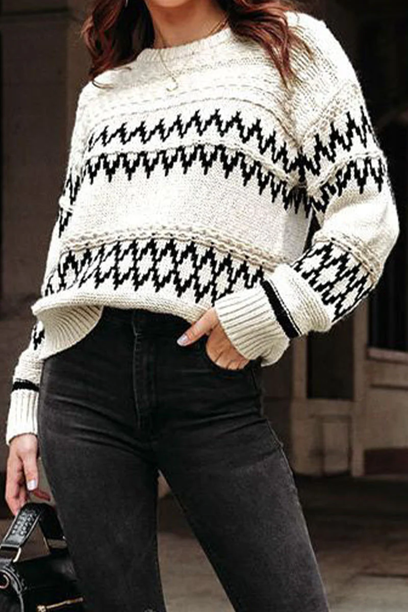 Eliana | Casual tops with geometric pattern and O-neck - Image 2