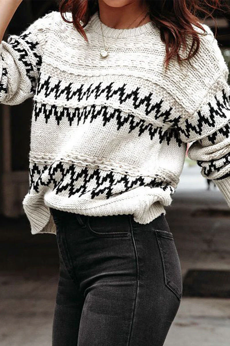 Eliana | Casual tops with geometric pattern and O-neck - Image 3