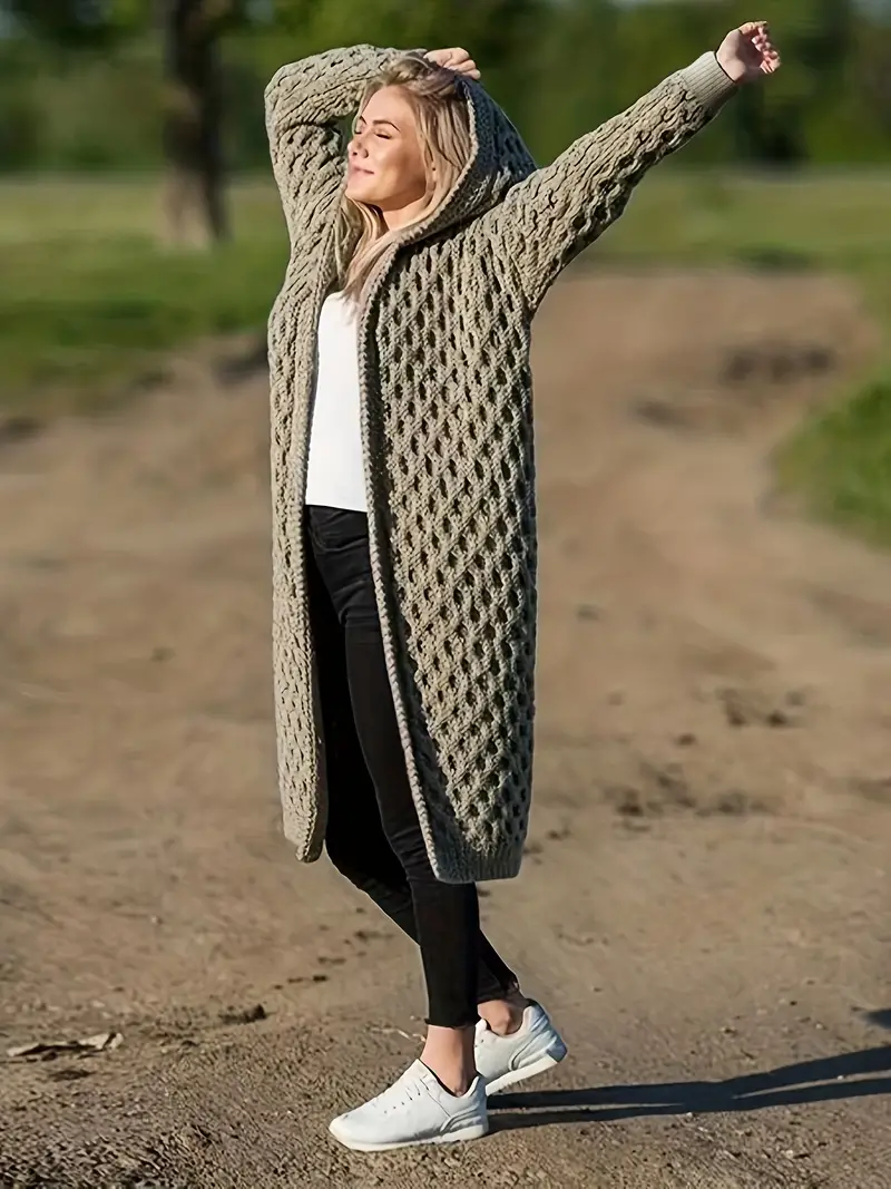 Eliana | Knitted vest with hood - Image 3