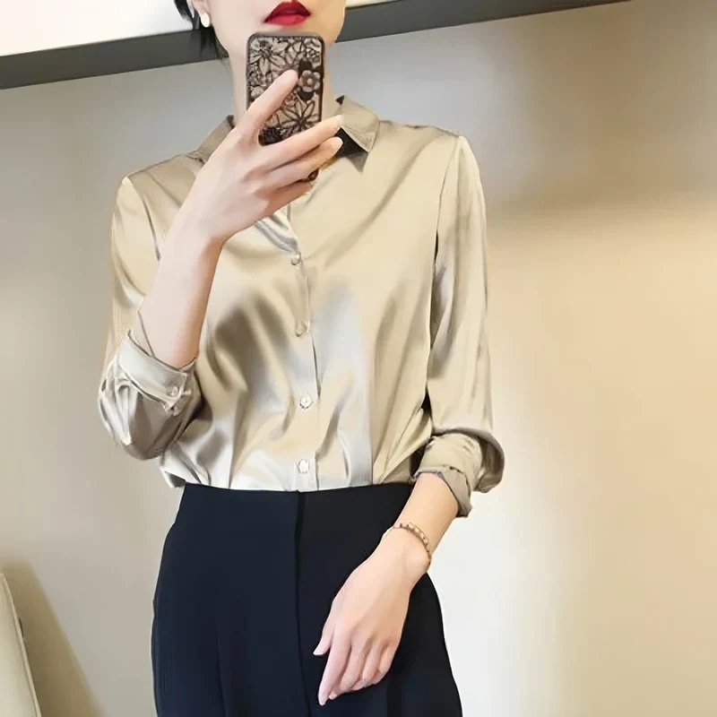 Eliana® | Luxury Satin Blouses: Timeless Elegant Tops In Solid Colors - Image 2