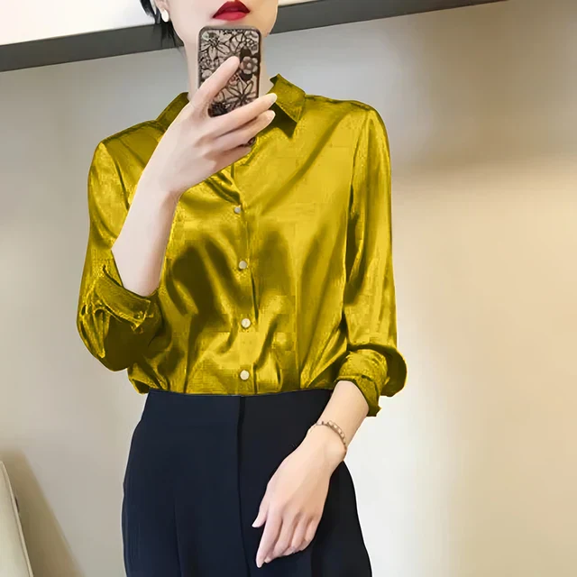 Eliana® | Luxury Satin Blouses: Timeless Elegant Tops In Solid Colors - Image 9
