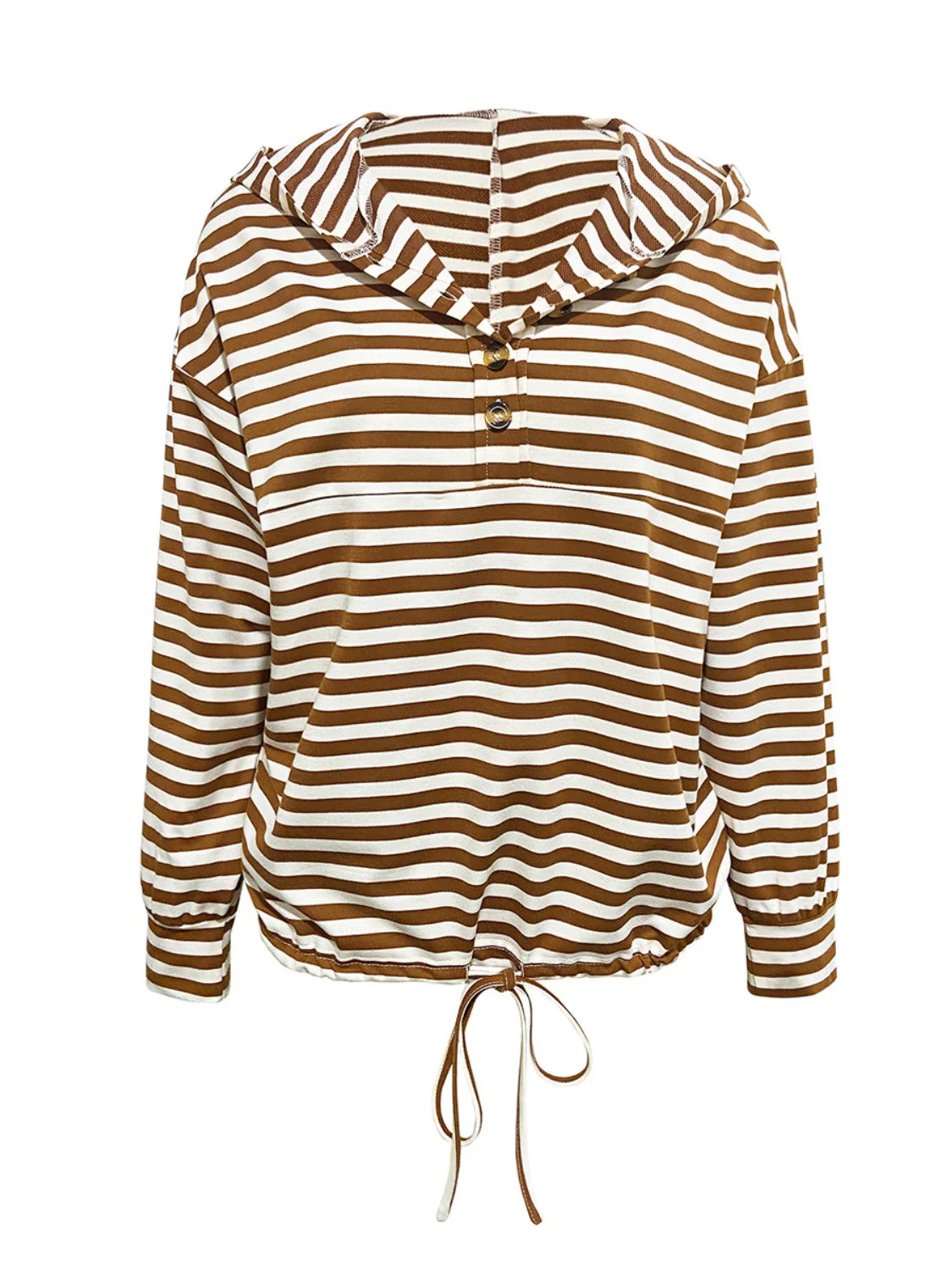 Eliana | Striped drawstring hoodie with long sleeves - Image 4