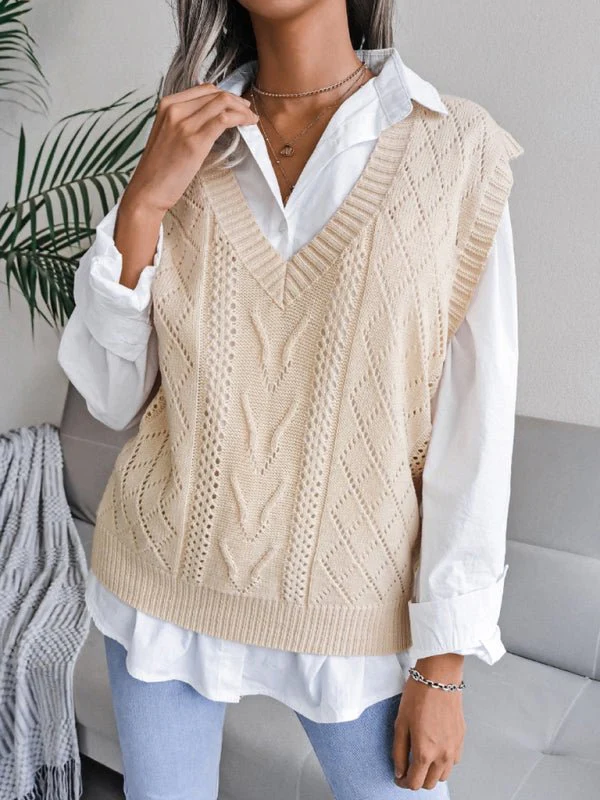 Eliana® | Women'S Hollow-Out Fried Dough V-Neck Knitted Sweater - Image 13