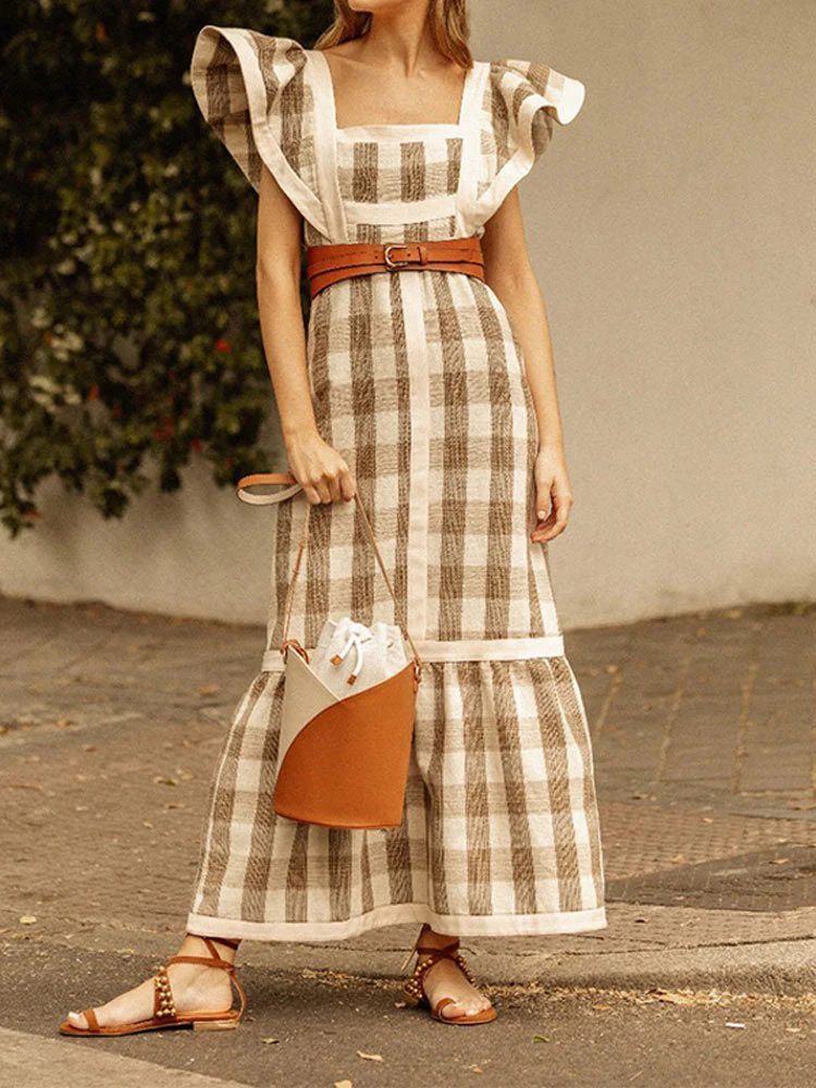 Elisa® | Elegant Checkered Dress
