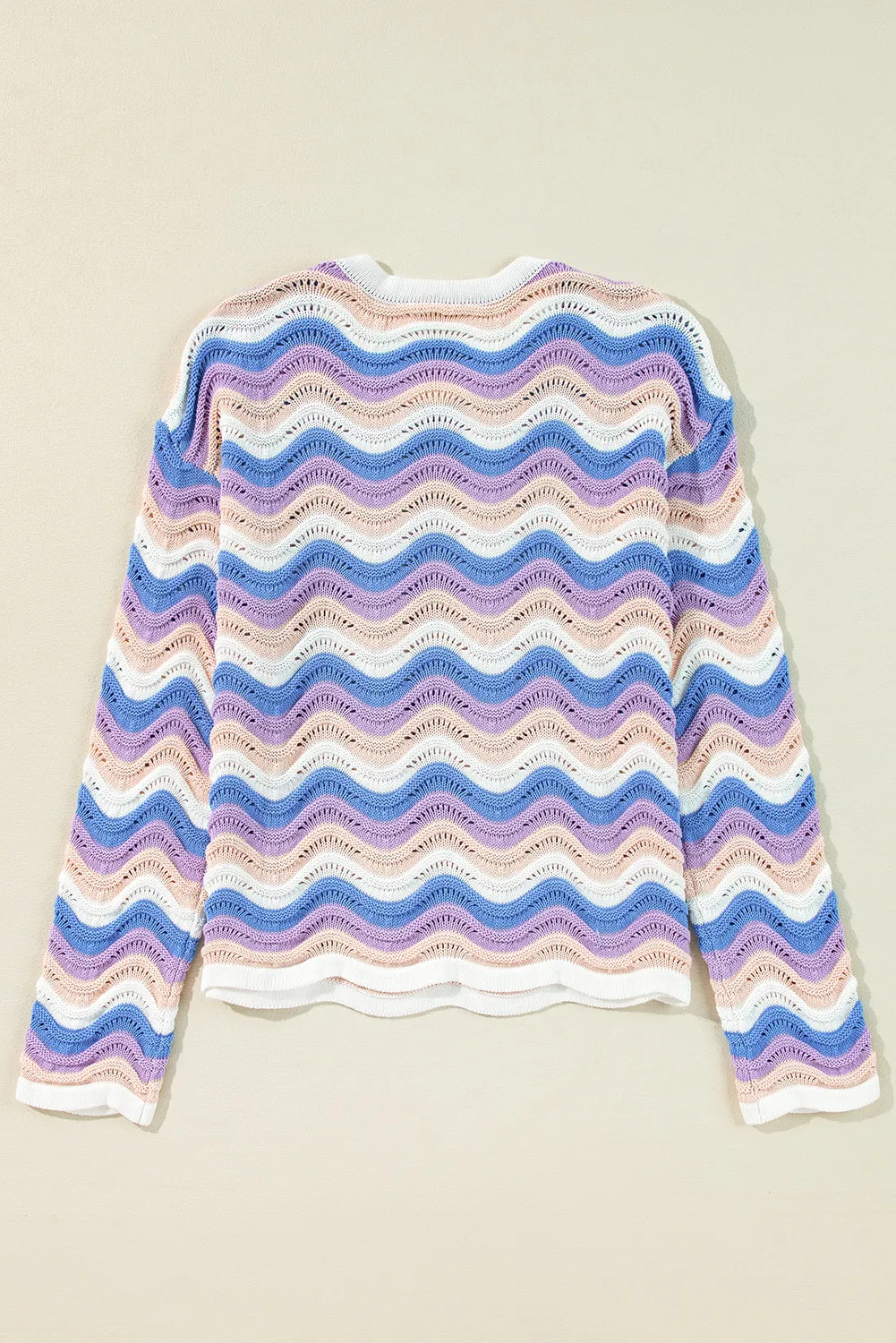 Elisa | Long-sleeved sweater with contrasting wavy stripe - Image 6