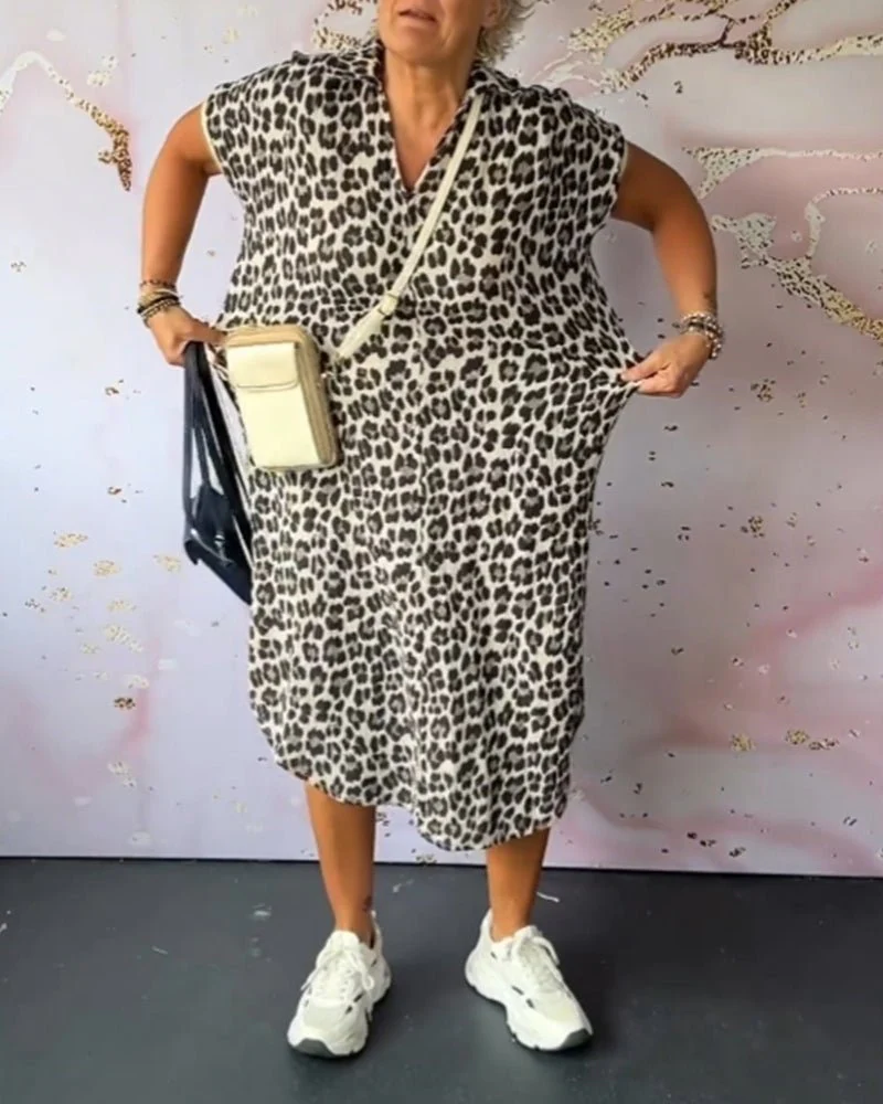 Elisa® | V-Neck Dress With Leopard Print - Image 11