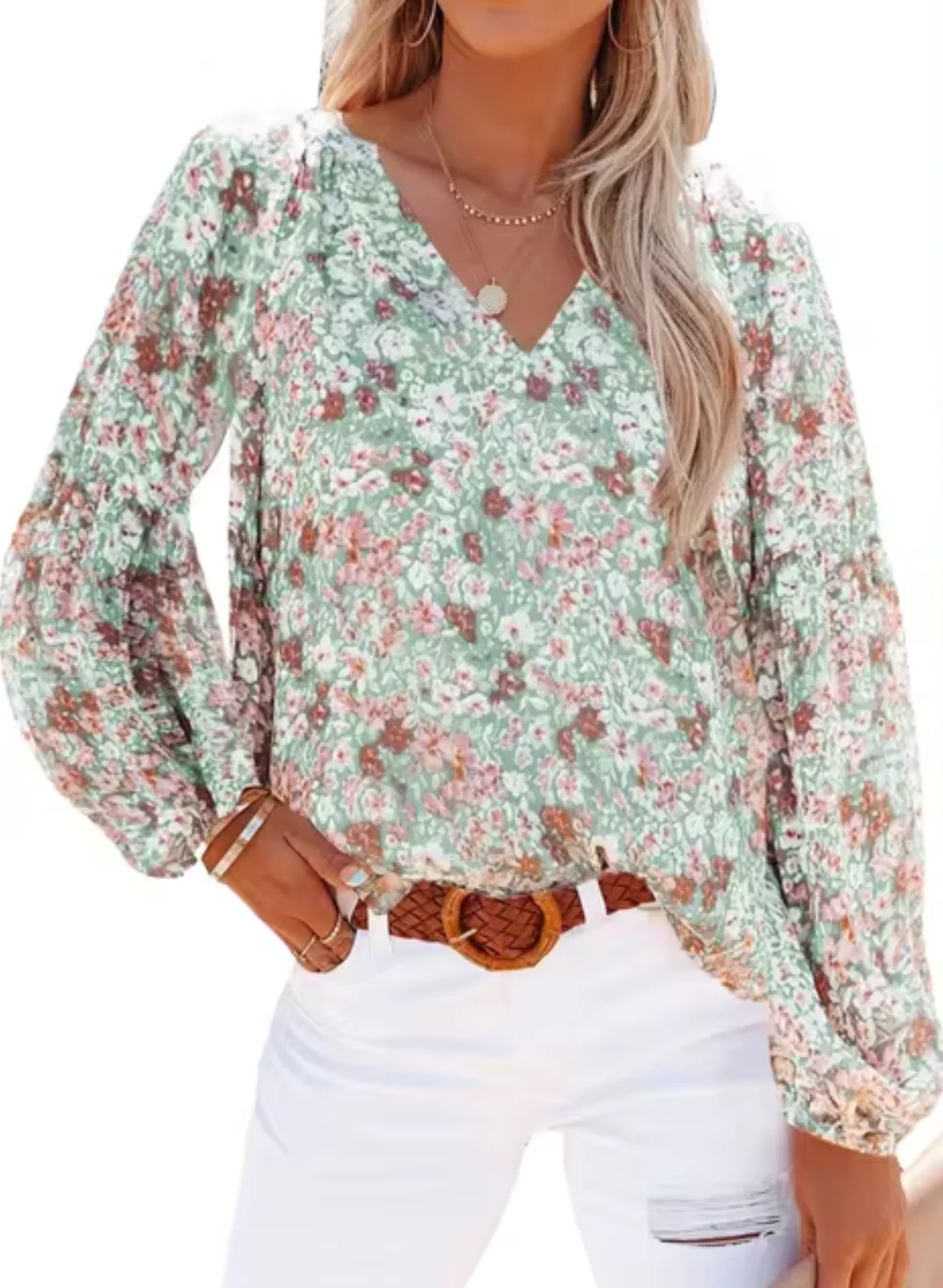 Ellie® | Floral Print Chiffon Blouse - Image 2