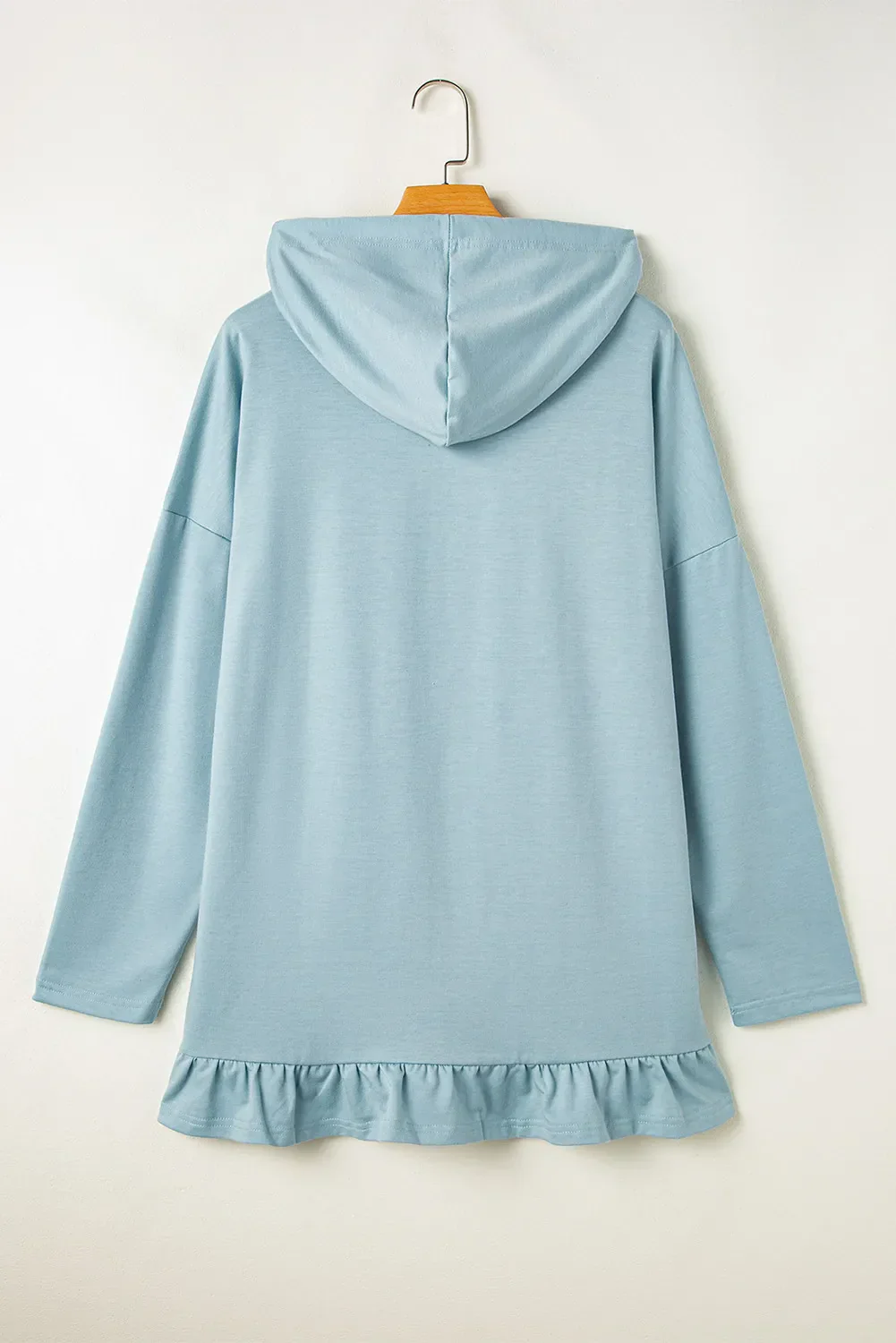 Elsa | Long sleeve drawstring hoodie with ruffles and dropped shoulder - Image 4