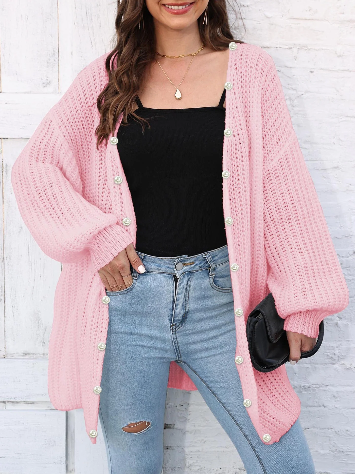 Elsa | Long sleeve open front cardigan - Image 15