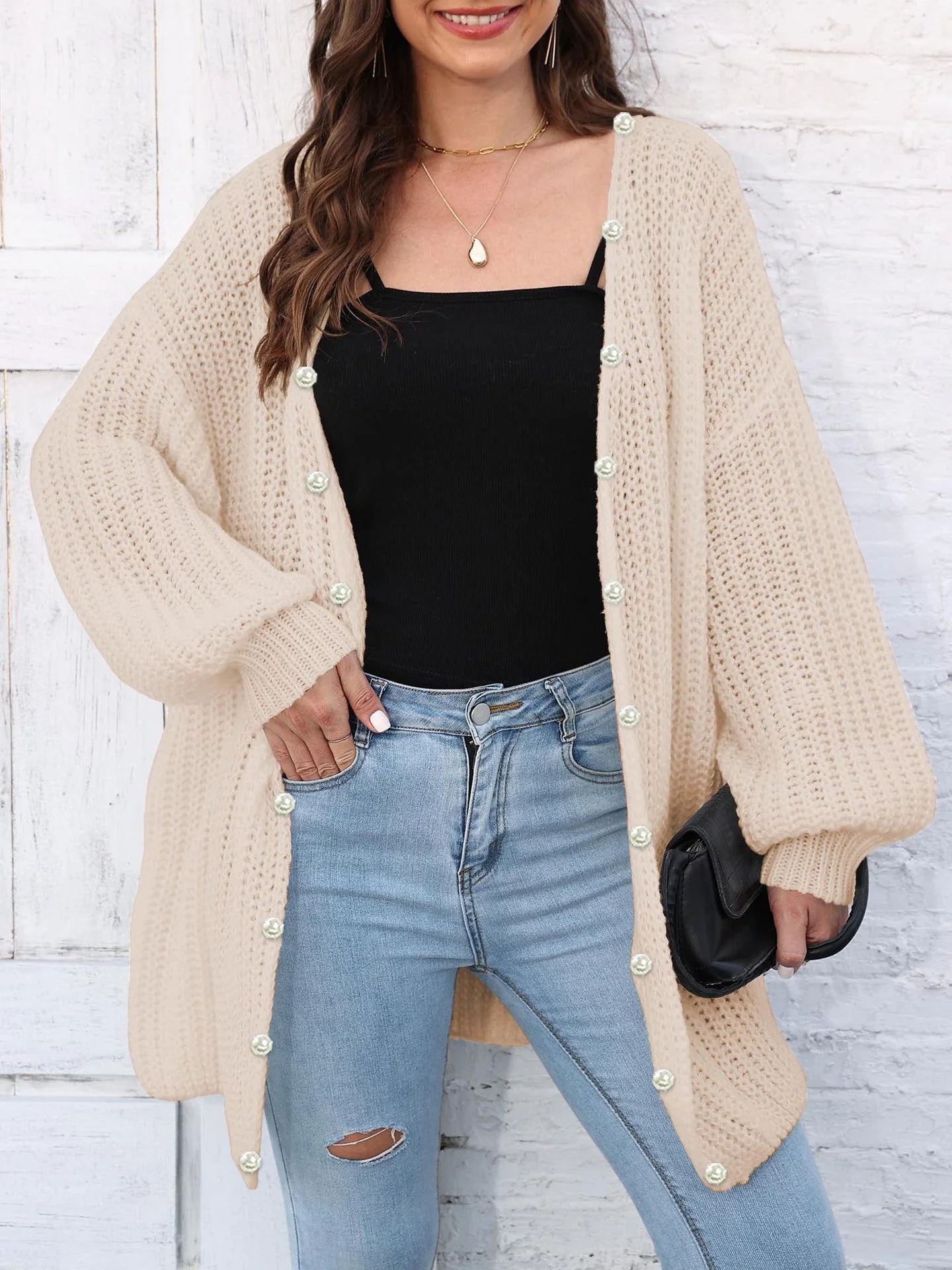 Elsa | Long sleeve open front cardigan - Image 23