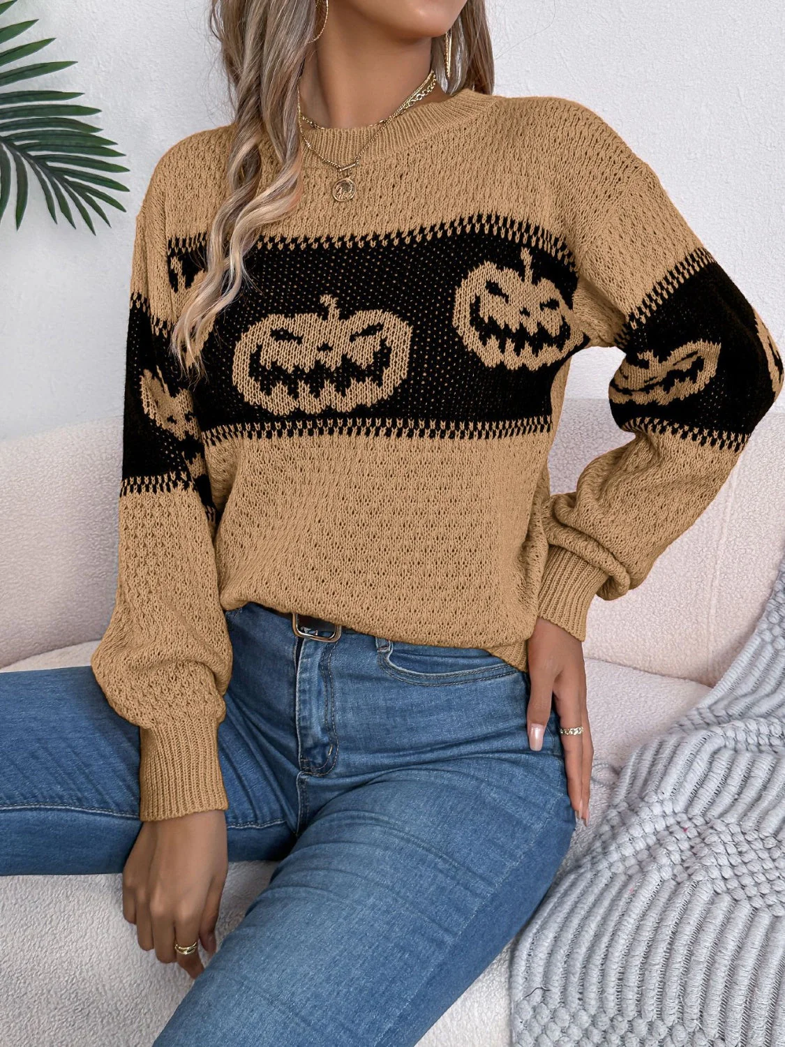 Elsa | Pumpkin long sleeve crew neck sweater - Image 12