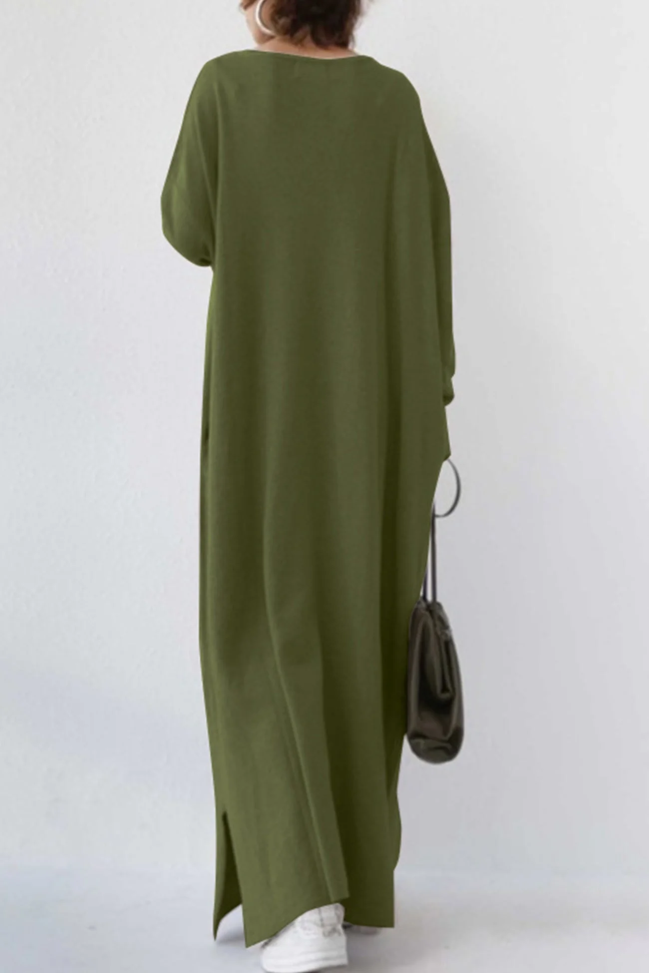Elsa | V-neck sweatshirt dress with slit hem - Image 11