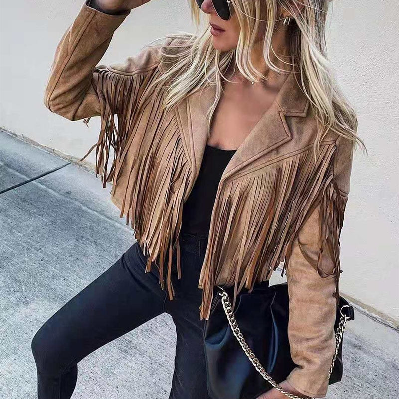 Elsbeth | Suede jacket with fringes - Image 2