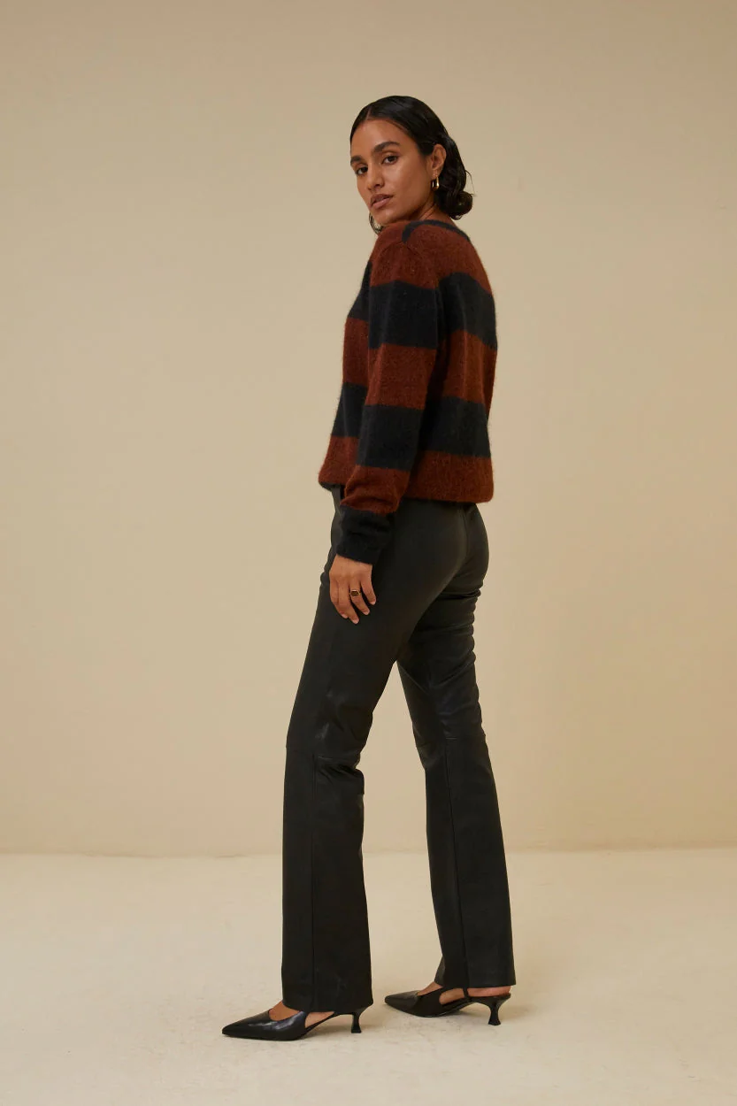 Elvia | Black Lowie leather pants - Image 2