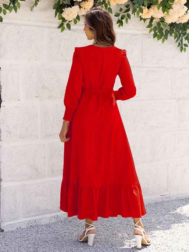 Elvia® | Women'S Belted And Flounced Maxi Dress - Image 2