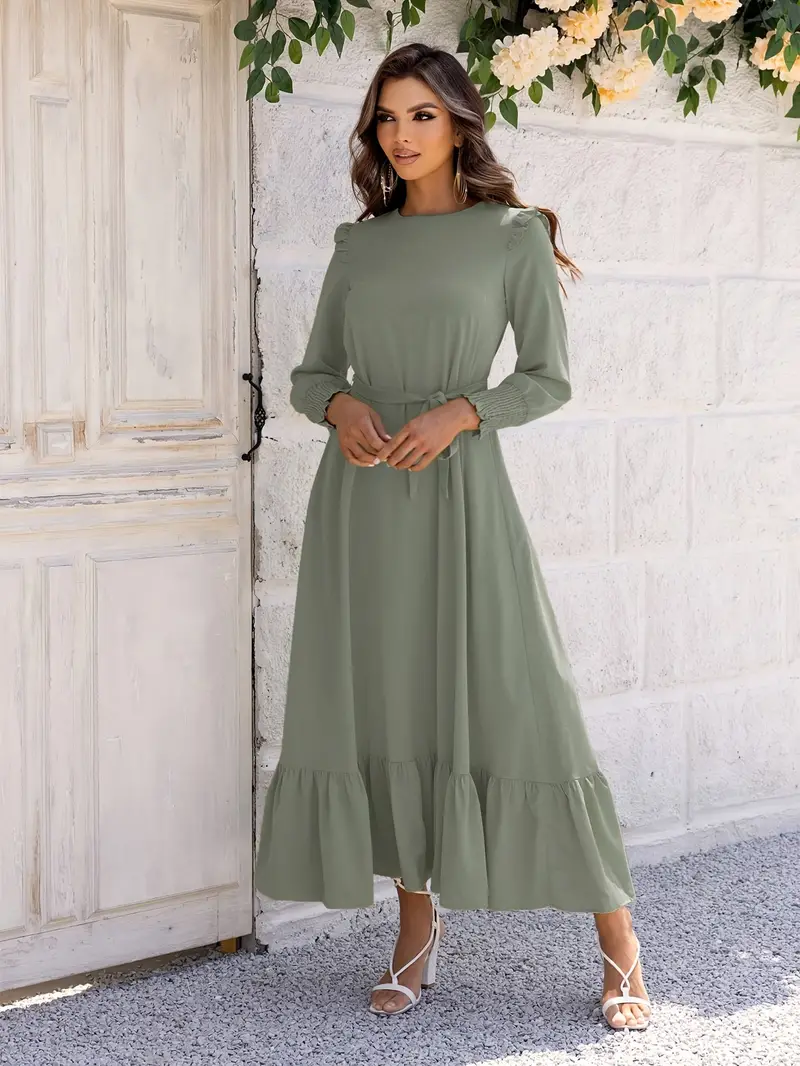 Elvia® | Women'S Belted And Flounced Maxi Dress - Image 3