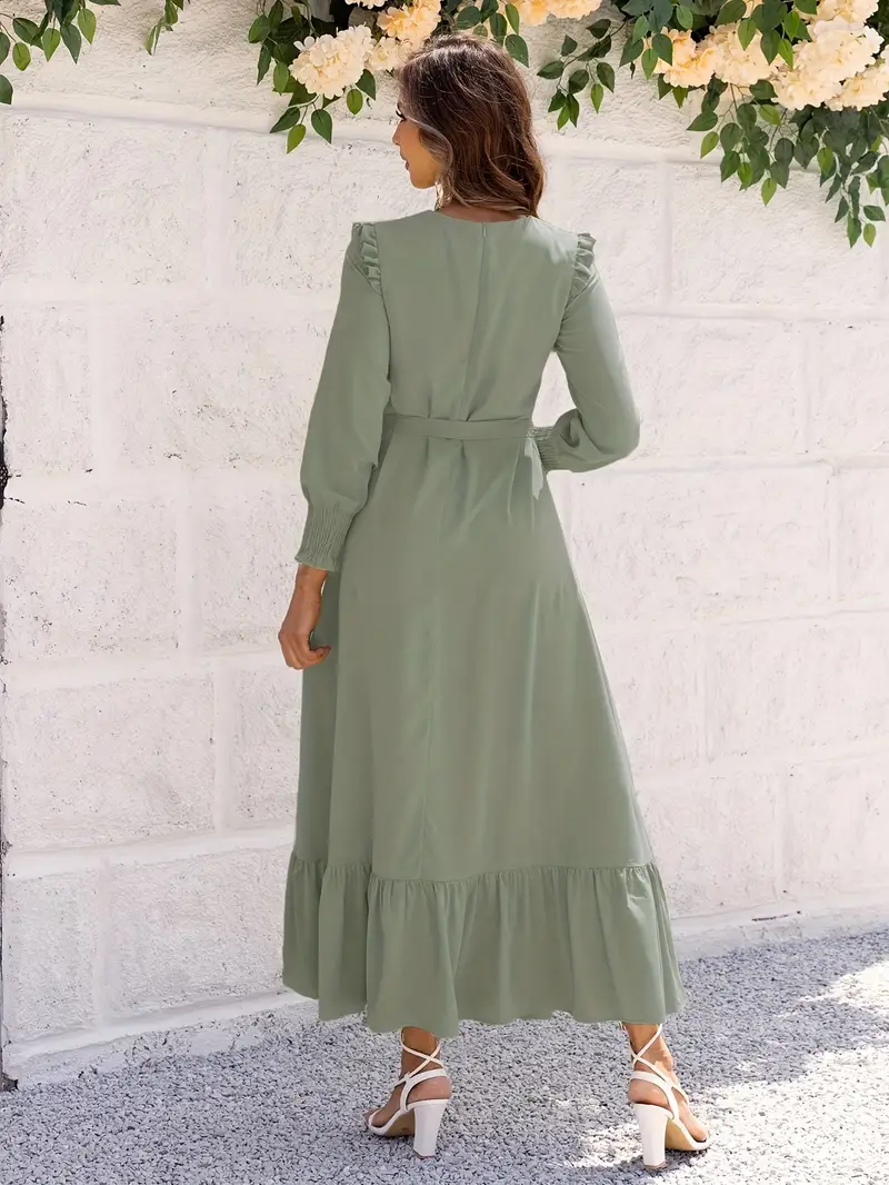 Elvia® | Women'S Belted And Flounced Maxi Dress - Image 4
