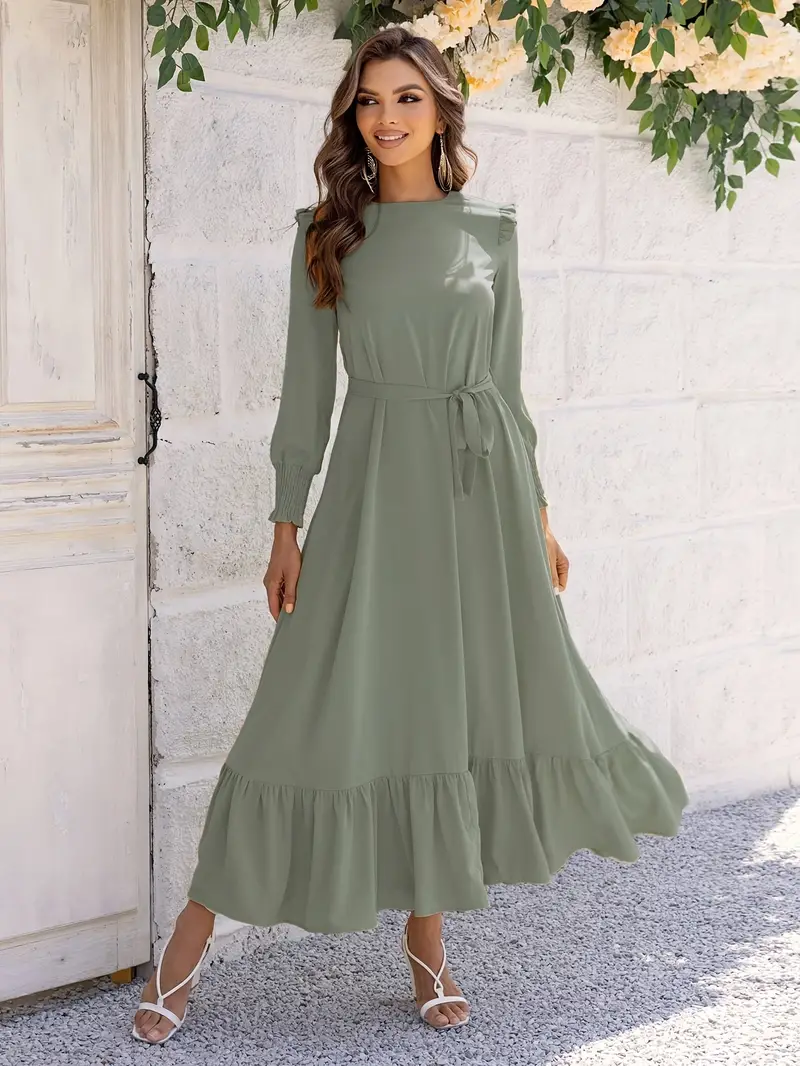 Elvia® | Women'S Belted And Flounced Maxi Dress - Image 6