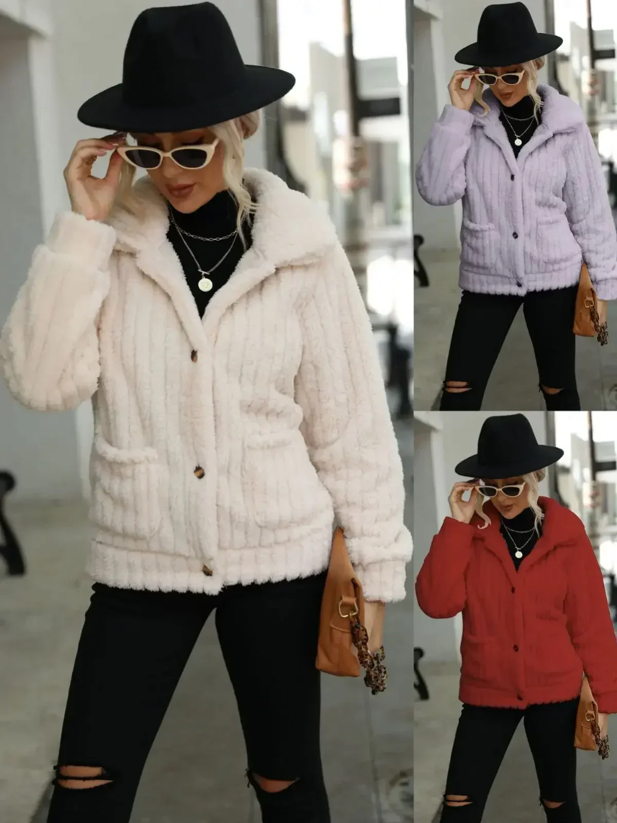 Elvira | Warm winter jacket for women with lapel collar - Image 5