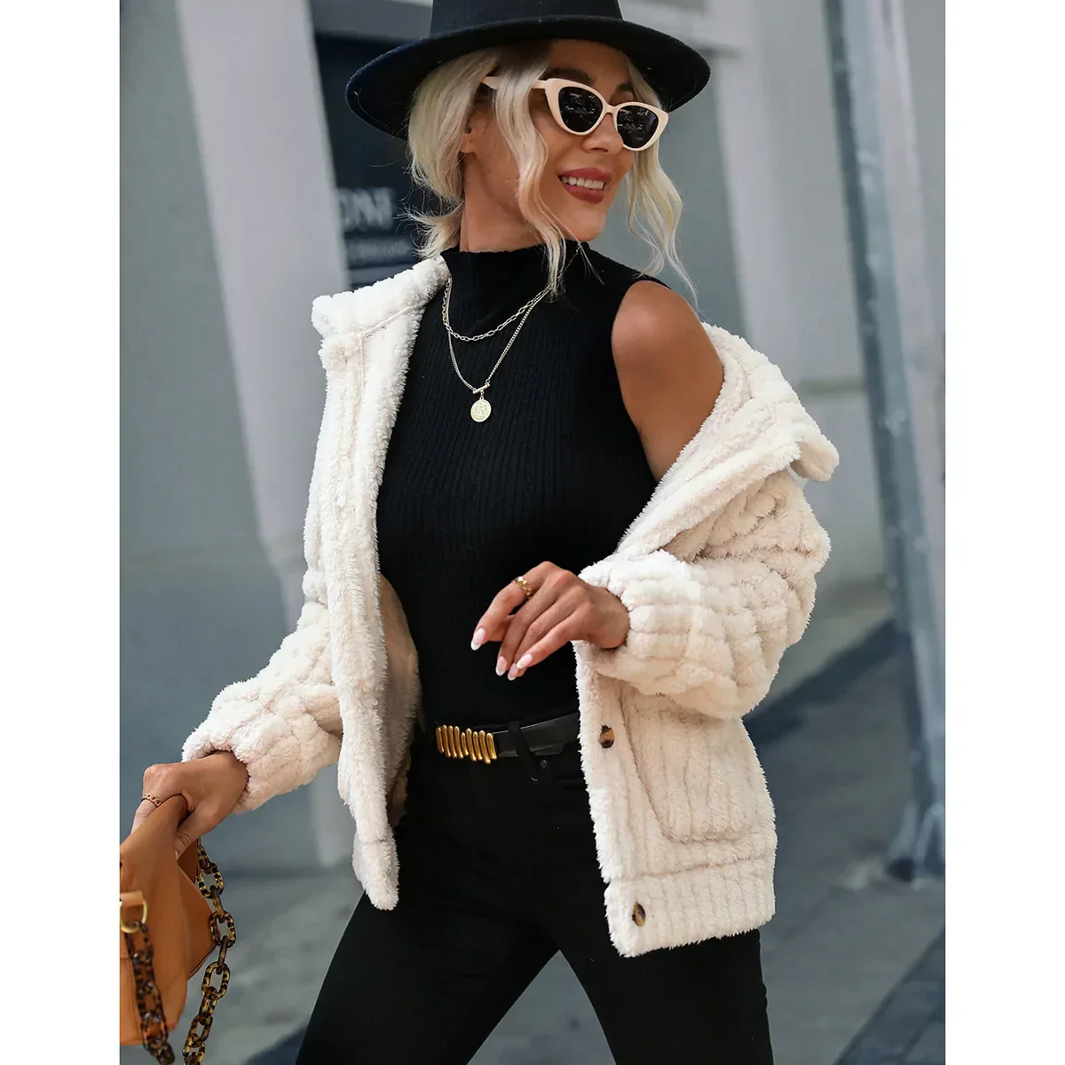 Elvira | Warm winter jacket for women with lapel collar - Image 8