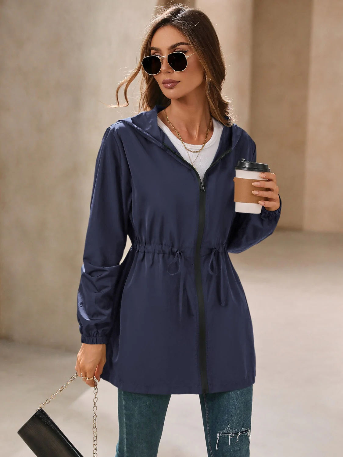 Elvira | Waterproof, long-sleeved outdoor windbreaker with hood - Image 24