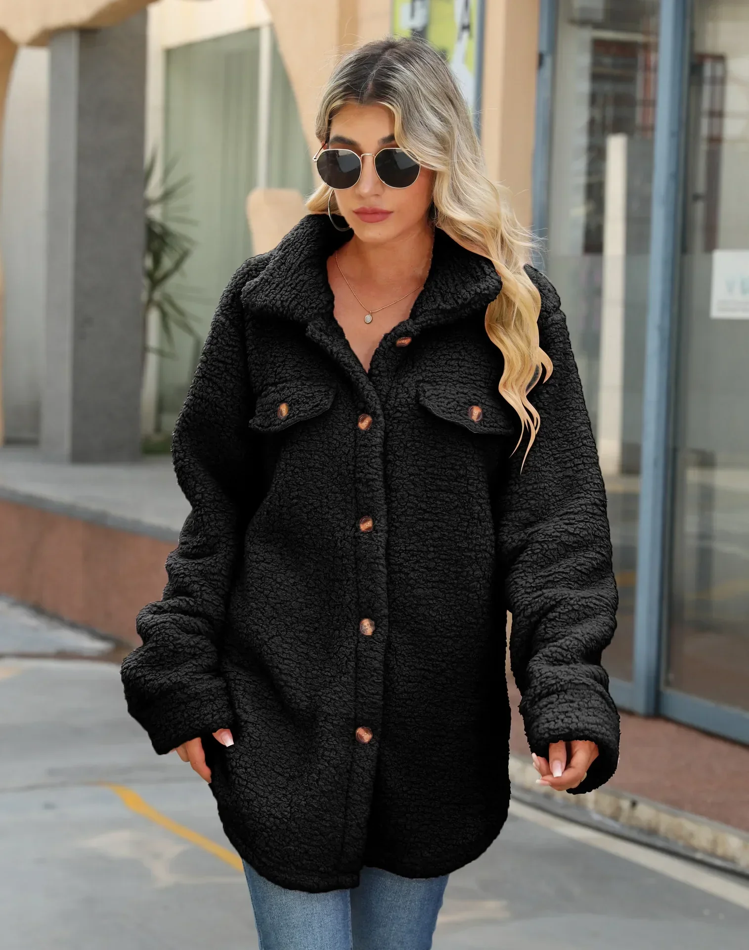 Ema | Warm winter jacket for women with lapels - Image 5