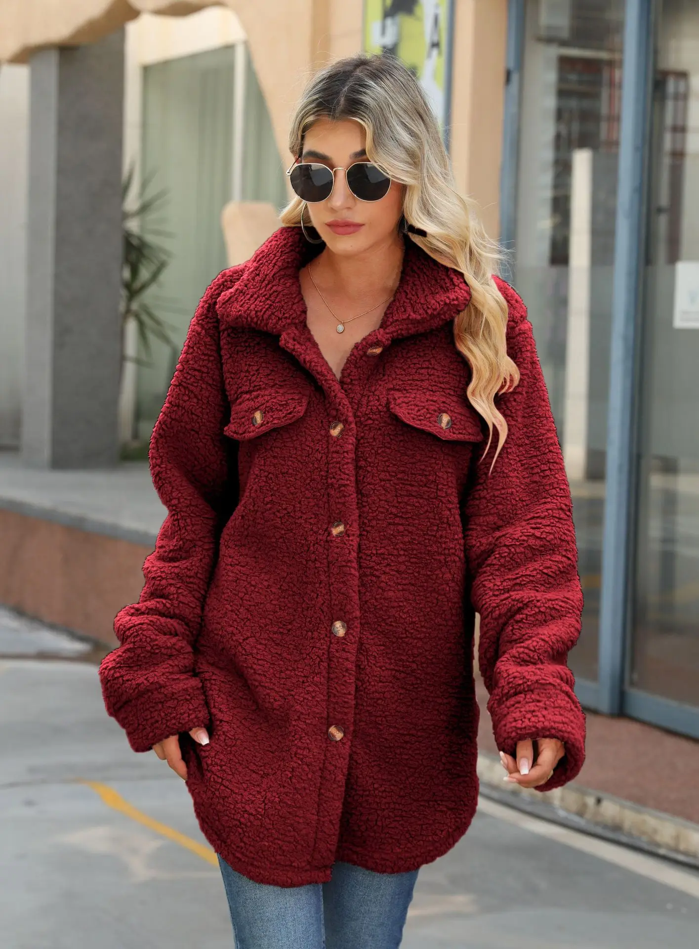 Ema | Warm winter jacket for women with lapels - Image 8