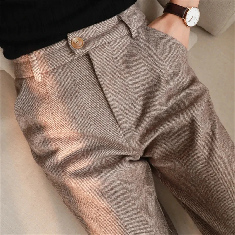 Emilia® | Formal Tweed Trousers High-Waisted Style - Image 4