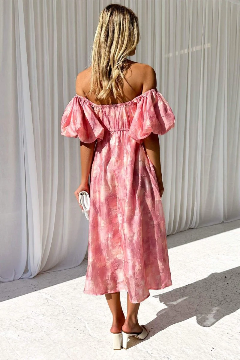 Emilia® | Off-The-Shoulder Midi Dress With Puff Sleeves - Image 4