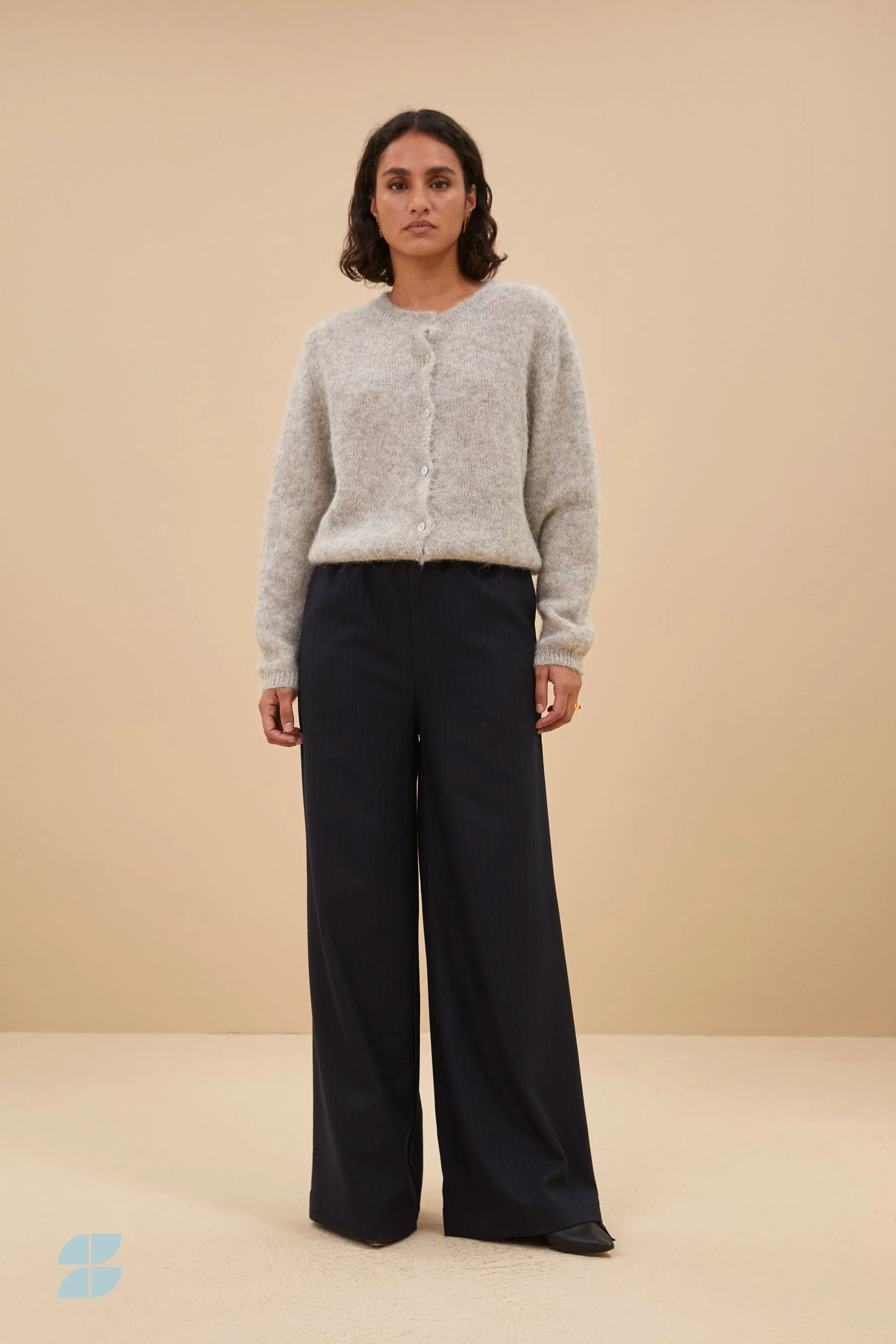 Emma | Gray Melee Natural Cleo Cardigan