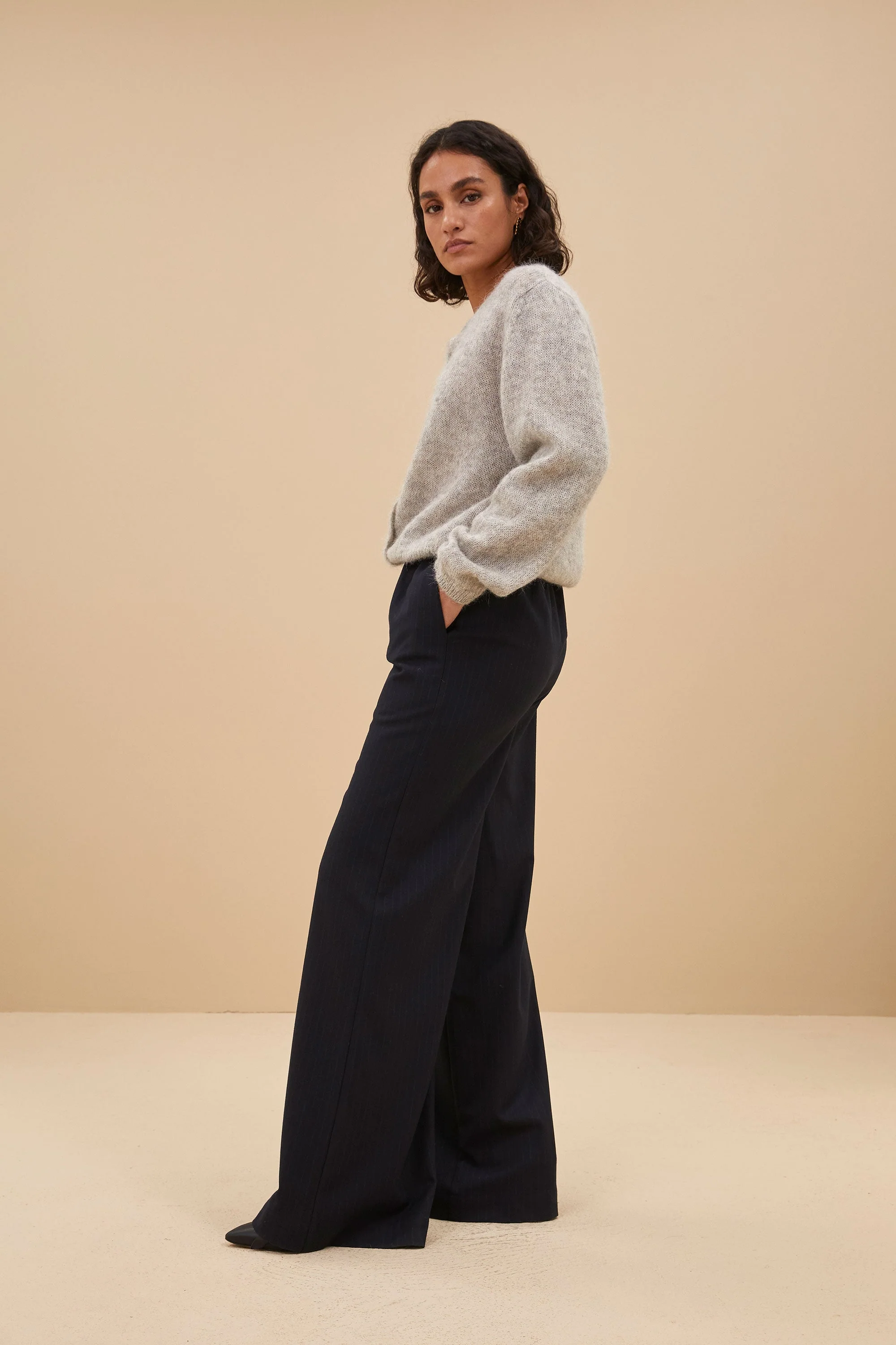 Emma | Gray Melee Natural Cleo Cardigan - Image 2