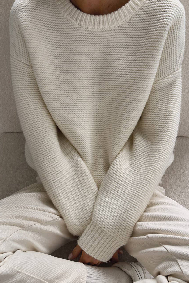 Encarna | Casual solid color O-neck sweaters for everyday wear - Image 2
