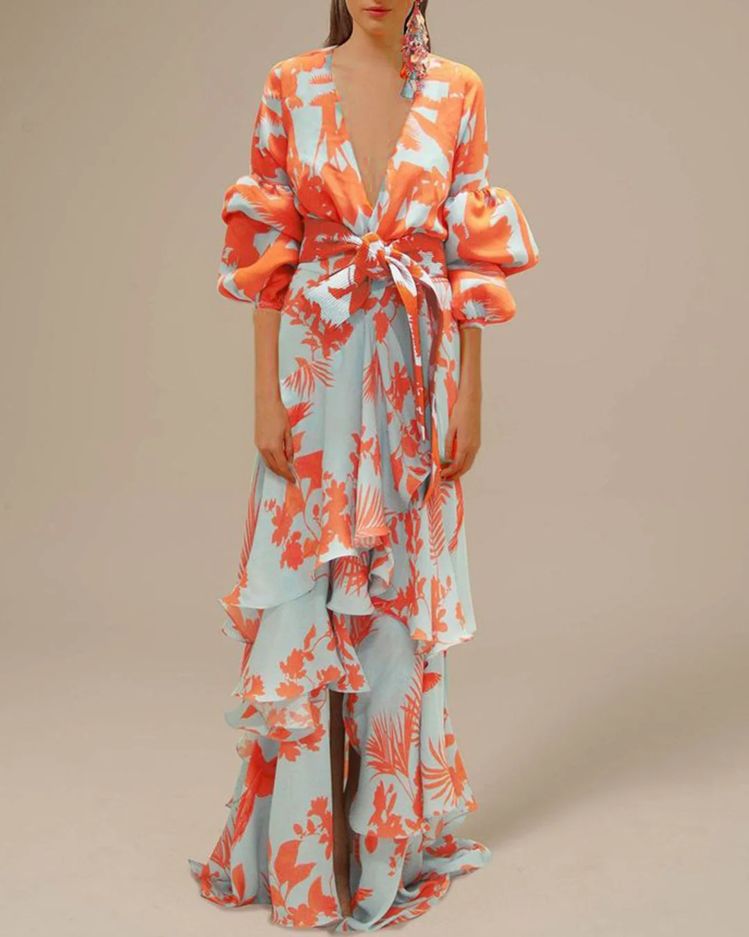 Erica® | Printed Chiffon Party Dress - Image 4