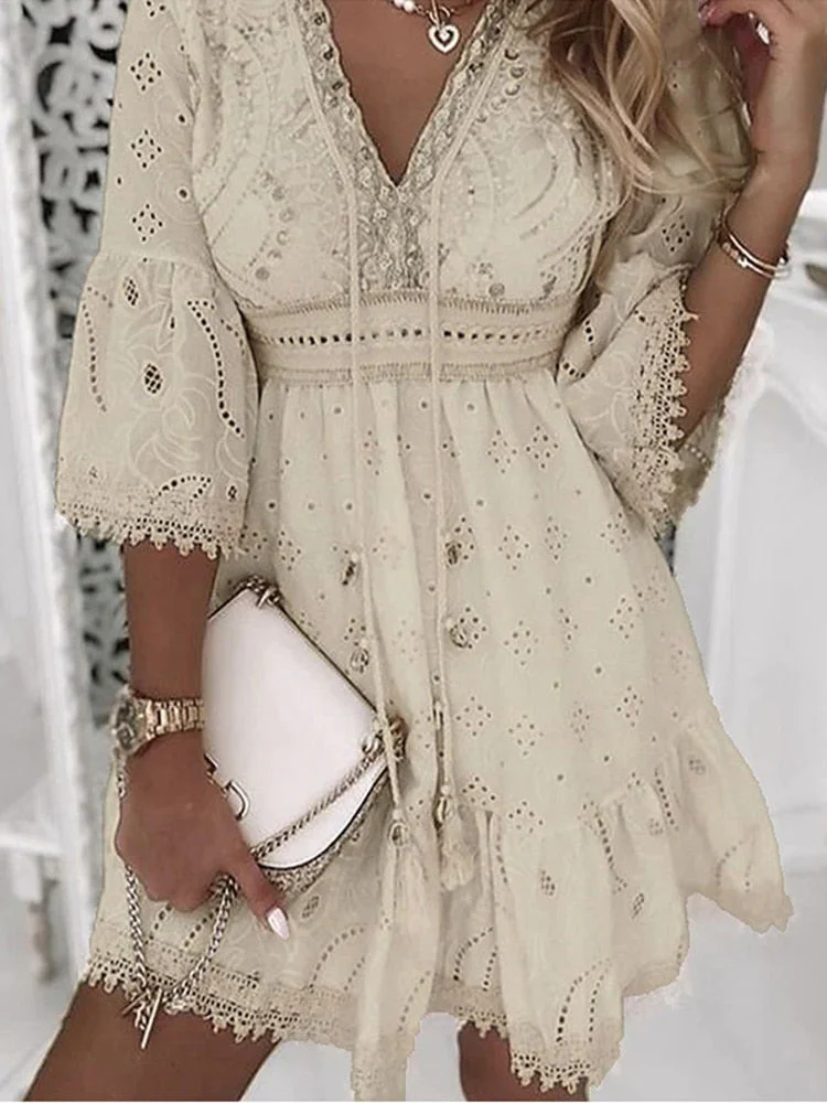 Erika® | Bohemian Style Mini Dress - Image 2