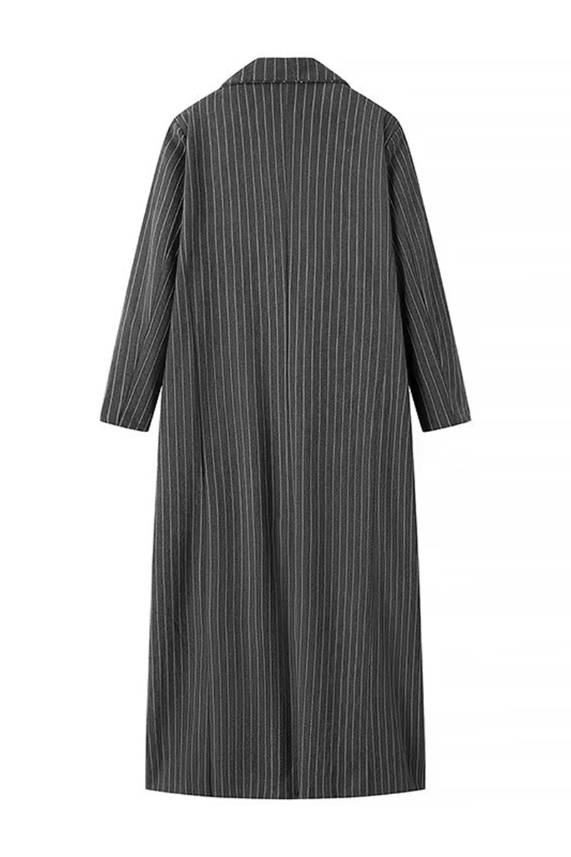 Erika | Casual outerwear with stripes and pocket patchwork and turn-down collar - Image 7