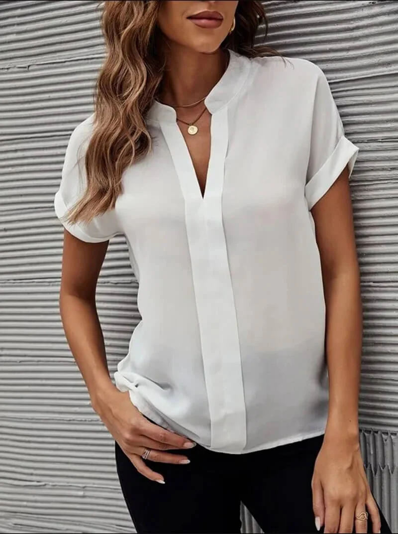Erika® | Elegant Blouse With V-Neckline - Image 6