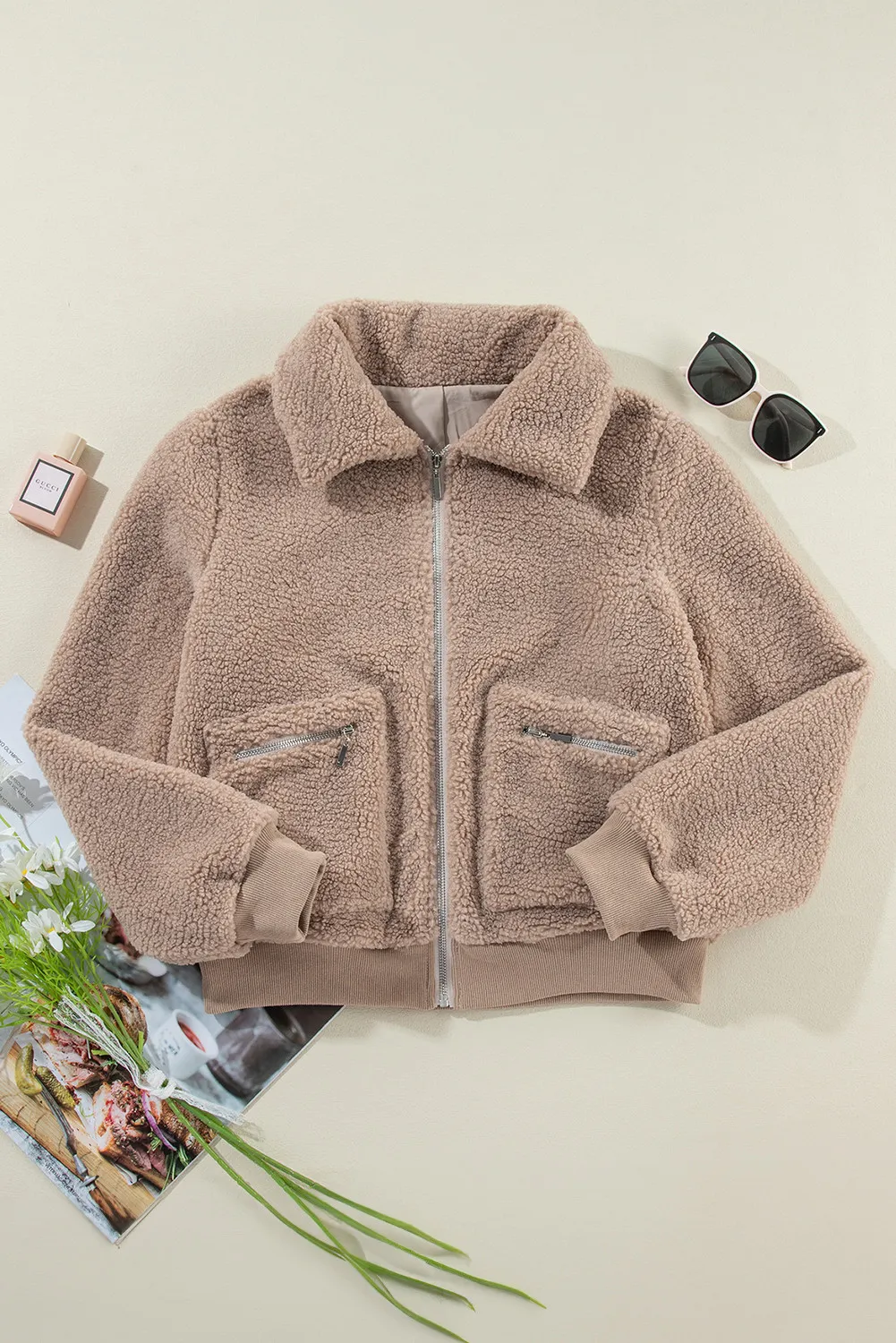 Erika | Long-sleeved plush zip-up jacket - Image 5