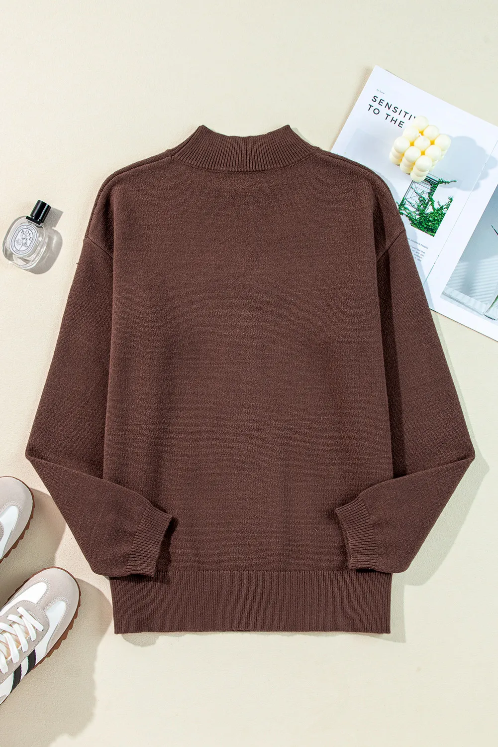 Erika | Long-sleeved sweater with a stand-up collar and boots - Image 4