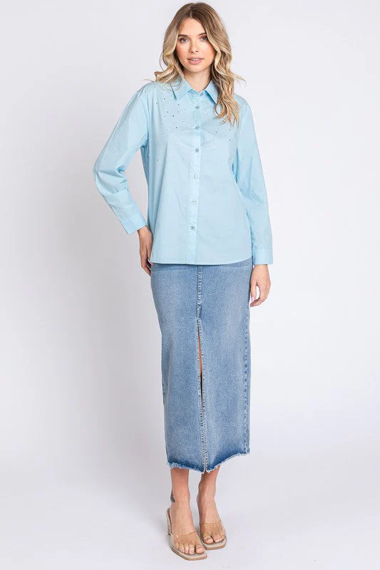 Erika | Shirt with rhinestone buttons - Image 10
