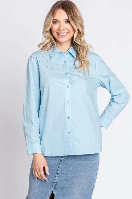 Erika | Shirt with rhinestone buttons - Image 12