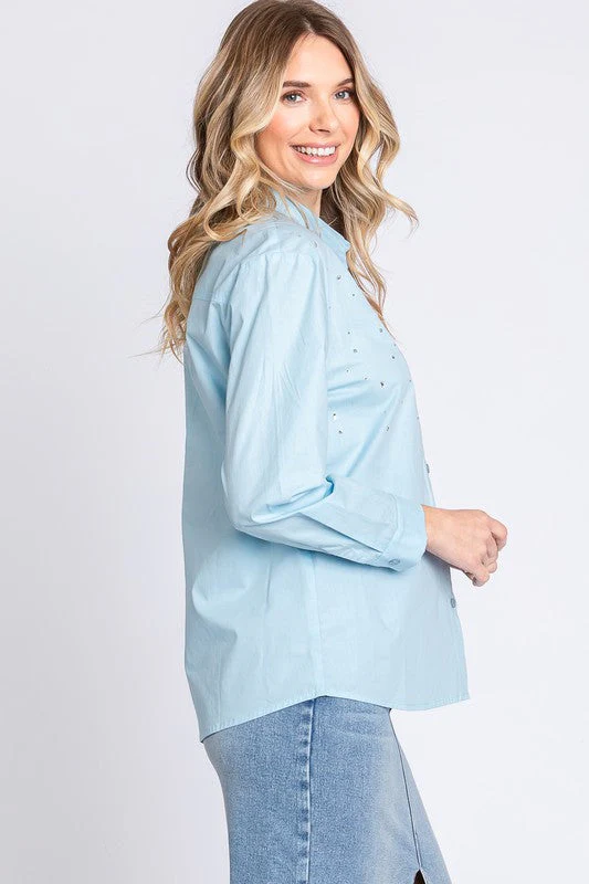 Erika | Shirt with rhinestone buttons - Image 8
